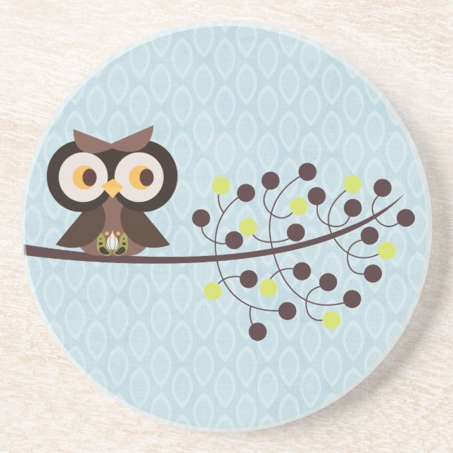Forest Owl Woodland Hoot Night Coasters (Front)
