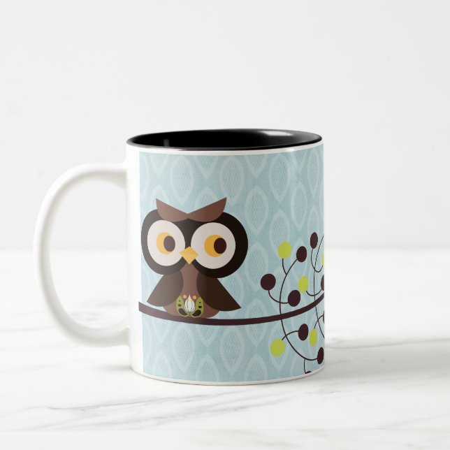 Forest Owl Woodland Hoot Night Coffee Mug Cup (Left)