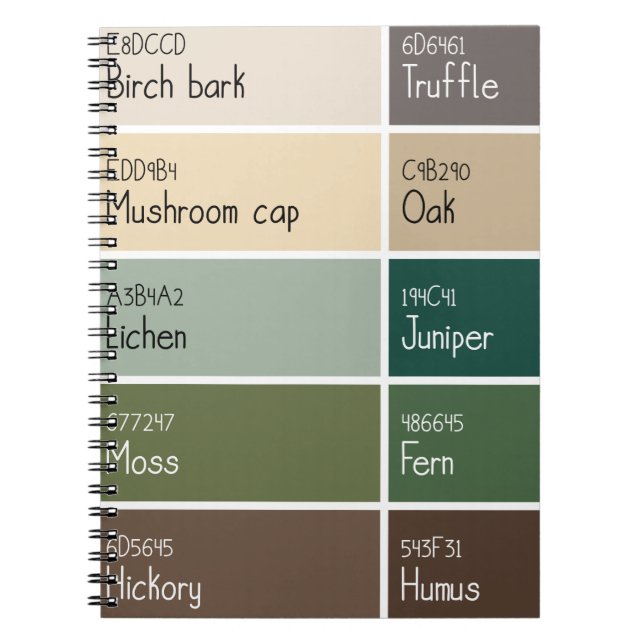 Forest Paint Chip Notebook (Front)
