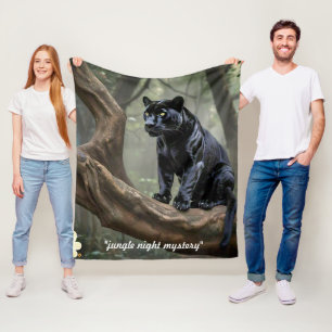 "Forest Panther Elegance" Fleece Blanket