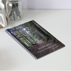 Forest Path Photo with John Muir Quote Notebook