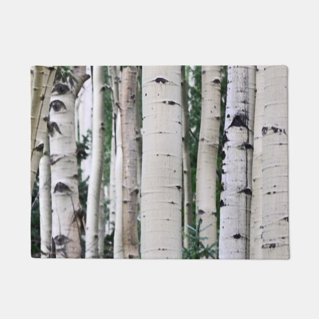 Forest Pattern - Aspen Trees Doormat (Front)