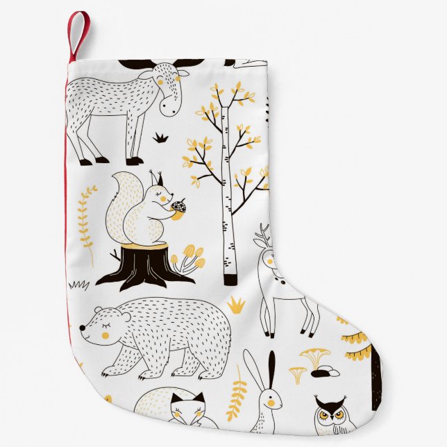 forest pattern small christmas stocking (Front)