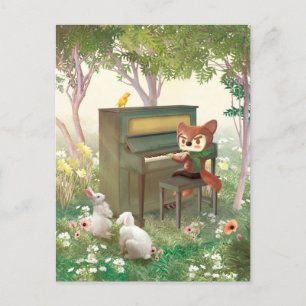 Forest Piano Concert Announcement Postcard
