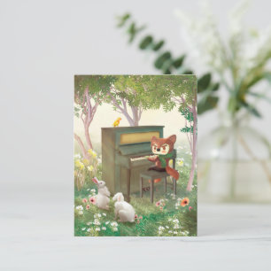 Forest Piano Concert Announcement Postcard