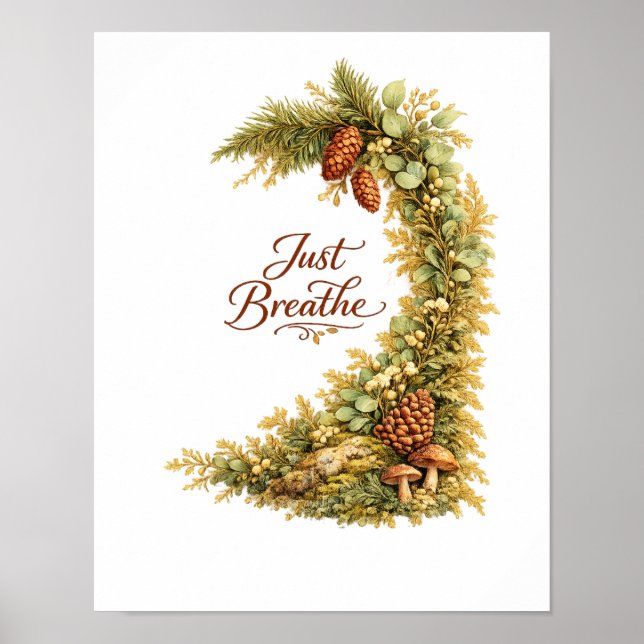 Forest Pine Cone Botanical Wall Poster (Front)