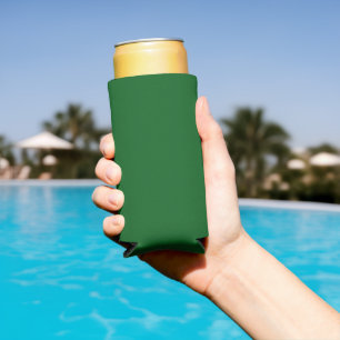 Forest Pine Green Solid Colour Seltzer Can Cooler