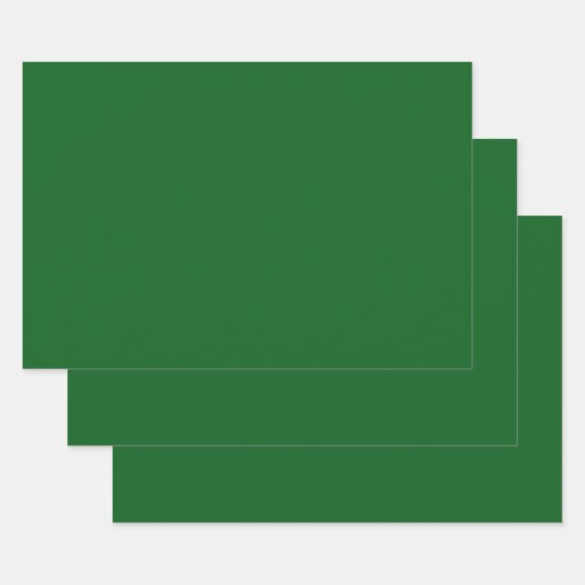Forest Pine Green Solid Colour Wrapping Paper Sheet (Set)