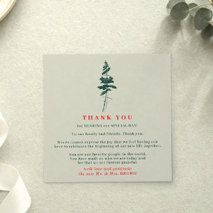 Forest Pine Indie Green Red Boho Rustic thank you Invitation