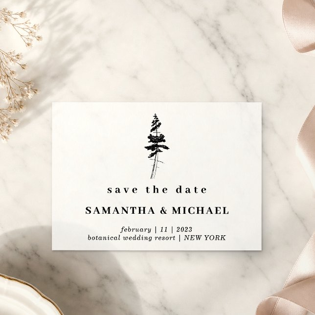 Forest Pine tree Indie Rustic Save the date Invitation (Creator Uploaded)