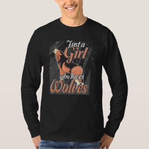 Forest Predator Animal Howling Wolf Girls Women Wo T-Shirt
