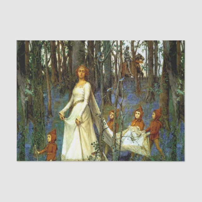 FOREST PRINCESS DWARVES KNIGHT FAIRYTALE FANTASY TISSUE PAPER (Front)