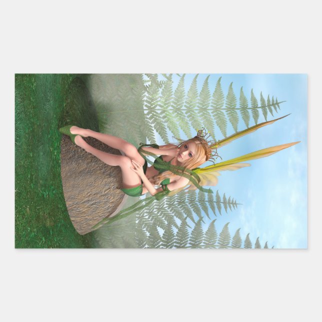 Forest Princess, Fairy Butterfly Rectangular Sticker (Front)