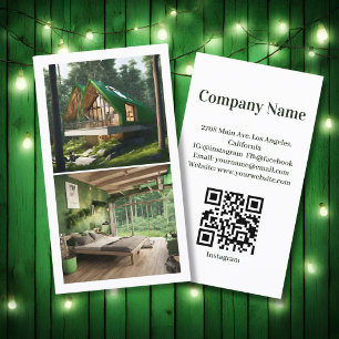 Forest Property Vacation Rental Picture QR Code Business Card