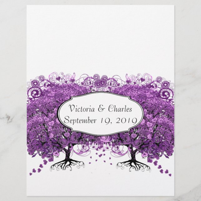 Forest Purple Heart Leaf Tree Wedding (Front)