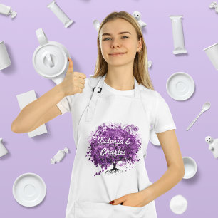 Forest Purple Heart Leaf Tree Wedding Standard Apron