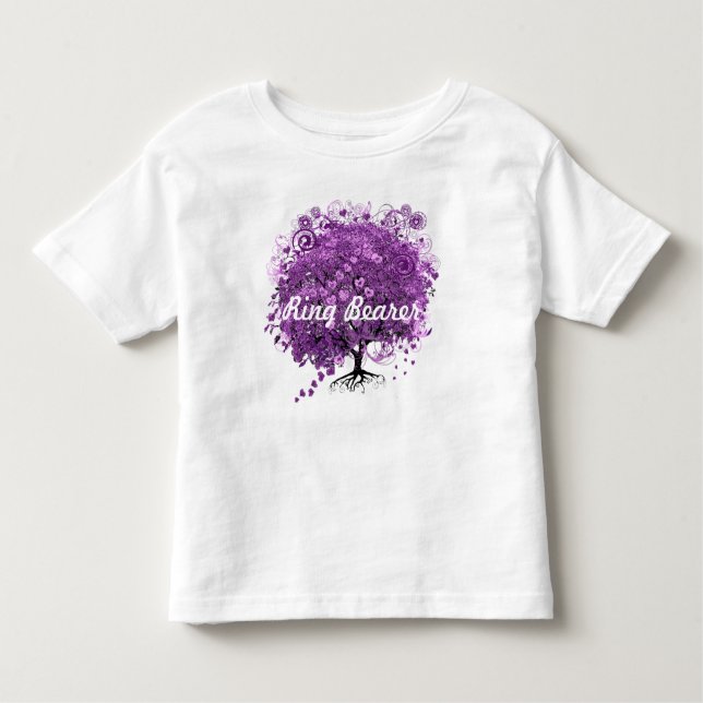 Forest Purple Heart Leaf Tree Wedding Toddler T-Shirt (Front)