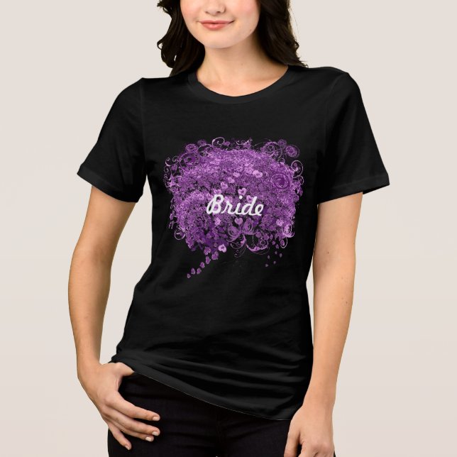 Forest Purple Heart Leaf Tree Wedding Tri-Blend Shirt (Front)