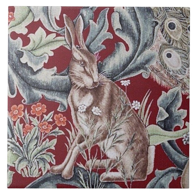 Forest Rabbit, William Morris Tile (Front)