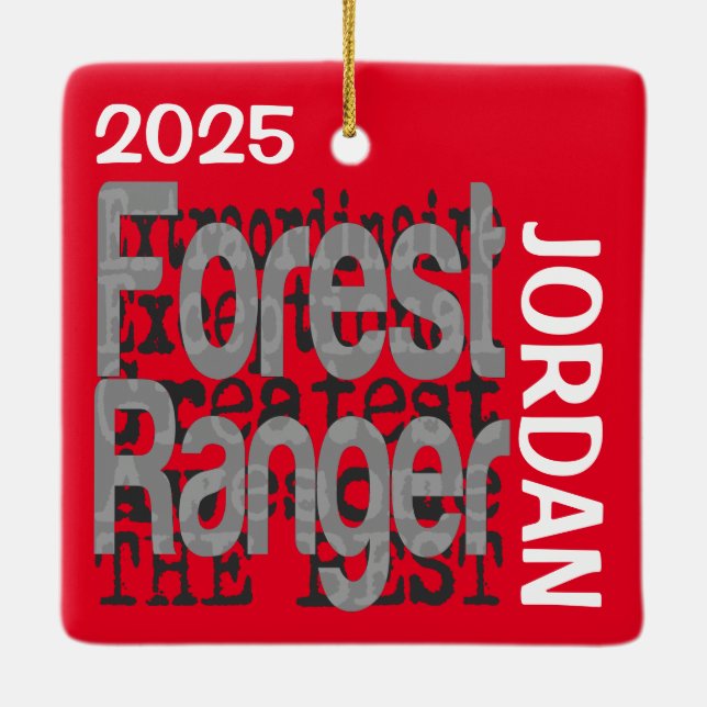 Forest Ranger Extraordinaire Ceramic Ornament (Back)