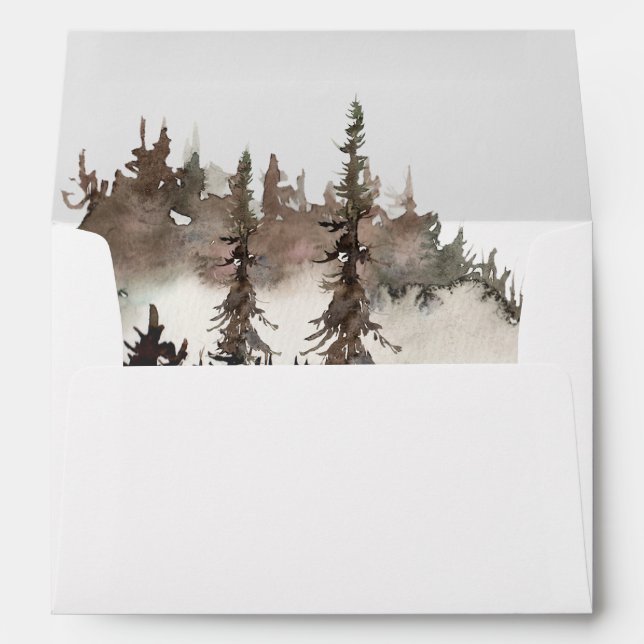 Forest, Raven, and Crescent Moon Return Address Envelope (Back (Bottom))