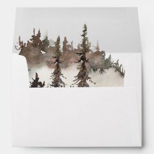 Forest, Raven, and Crescent Moon Return Address Envelope