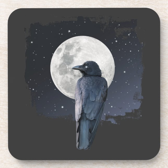 Forest Raven Cold Moon Coaster (Front)