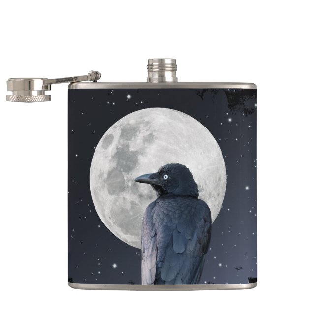 Forest Raven Cold Moon Hip Flask (Opened)