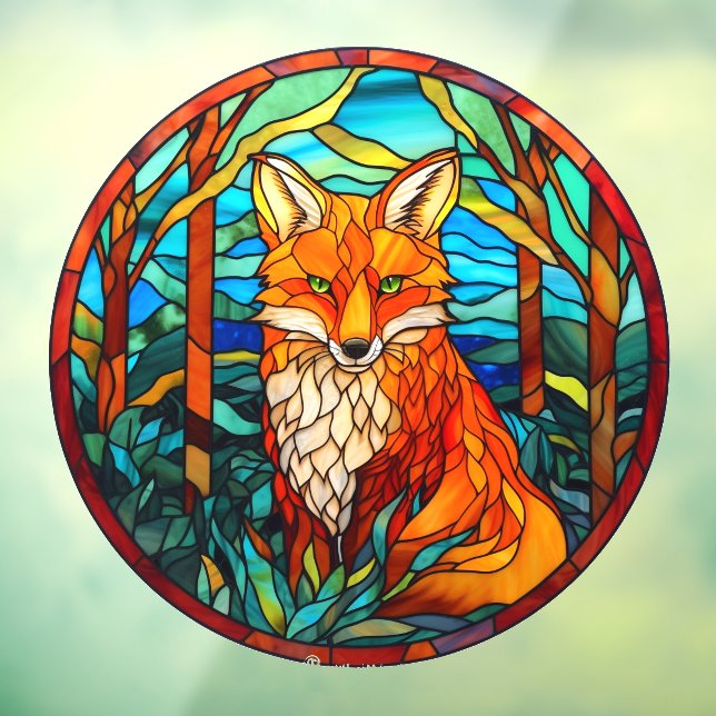 Forest Red Fox Faux Stained Glass (Sheet 3)