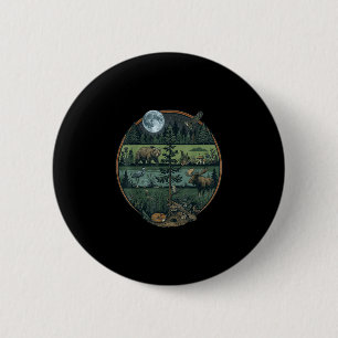 Forest retro trees nature wildlife outdoor men 6 cm round badge