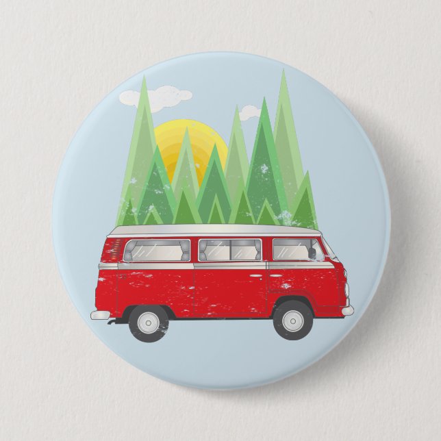 Forest retro Van 7.5 Cm Round Badge (Front)