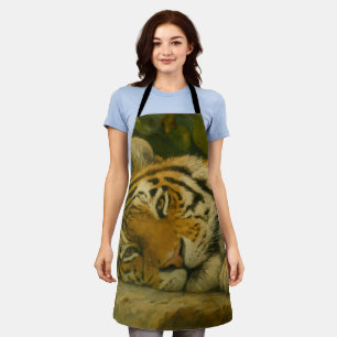 Forest Reverie – Resting Tiger in Jungle Light Apron