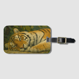 Forest Reverie – Resting Tiger in Jungle Light Luggage Tag