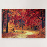 Forest Road - Autumn - Beautiful Season - Fall Jigsaw Puzzle<br><div class="desc">Forest Road - Fall</div>