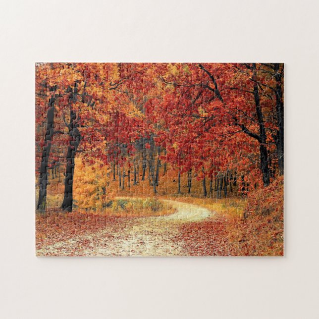 Forest Road - Fall Jigsaw Puzzle (Horizontal)