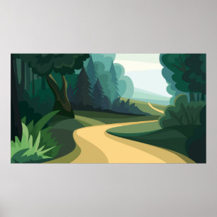 Forest road poster