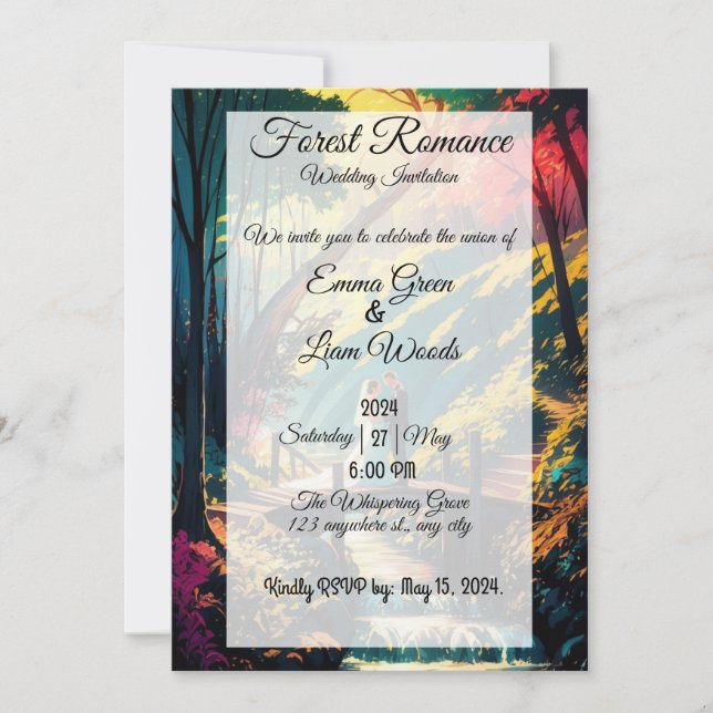 Forest Romance: A Wedding Tale Invitation (Front)