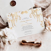 Forest Rustic Elegant Simple Wedding Gold Foil In