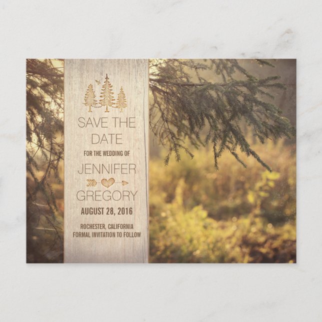 Forest Save The Date Postcards (Front)