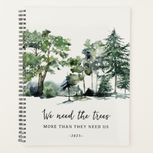 Forest Scene Green Trees Eco Friendly 2024 Planner