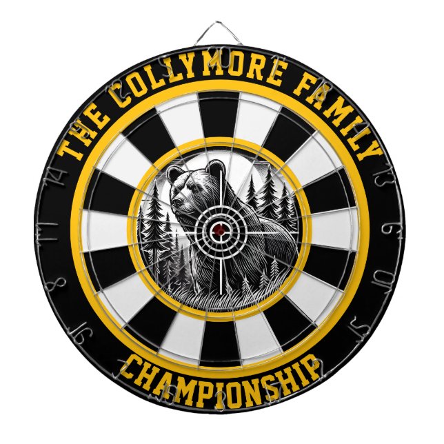 Forest Scene Grizzly Bear Target Dartboard (Front)