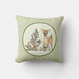 Forest scene round cushion