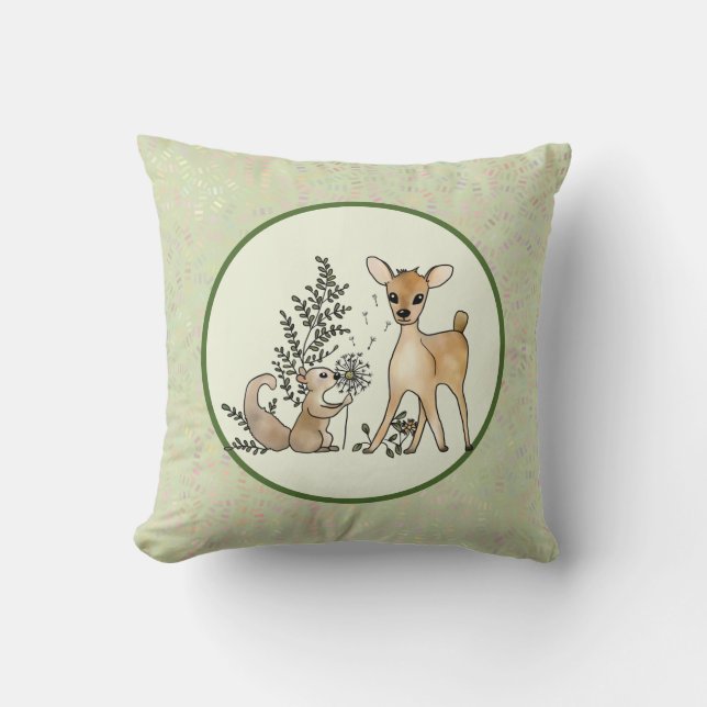 Forest scene round  cushion (Front)