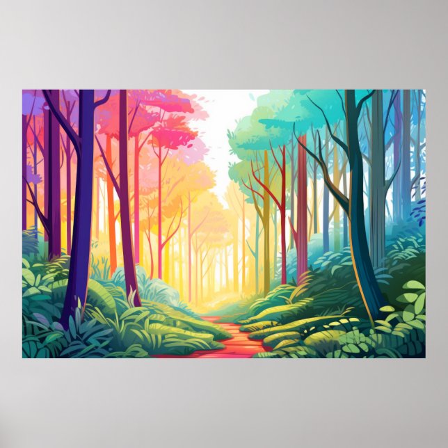 Forest Scenery Autumn Landscape Nature Poster (Front)