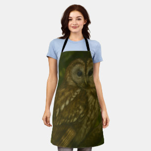 Forest Sentinel – Tawny Owl Wildlife Art Apron
