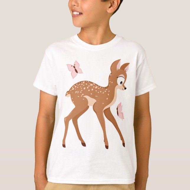 Forest series fawns baby deer girl T-Shirt (Front)