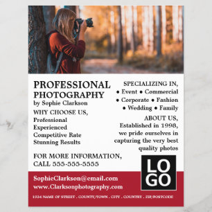 Forest Shot, Photography, Photographer Hire Flyer