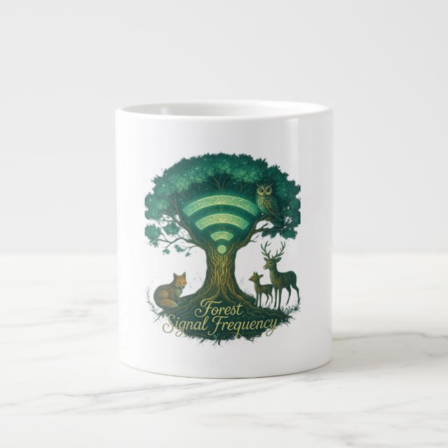 Forest Signal Frequency Mug – Nature WiFi Art (Front)