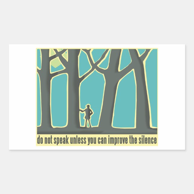 Forest Silence Rectangular Sticker (Front)