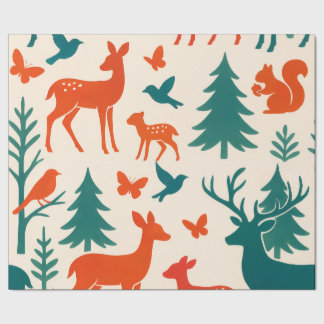 Forest silhouettes wrapping paper